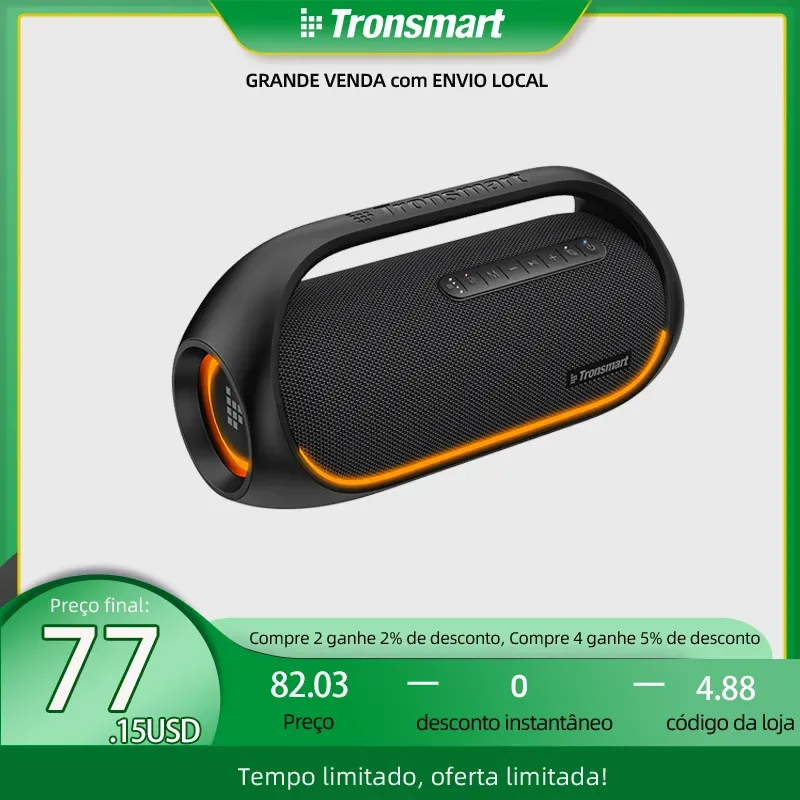 [Br | Moedas] Tronsmart Bang Caixa De Som Bluetooth 60w Com Funo Powerbank, Ipx6 Impermevel